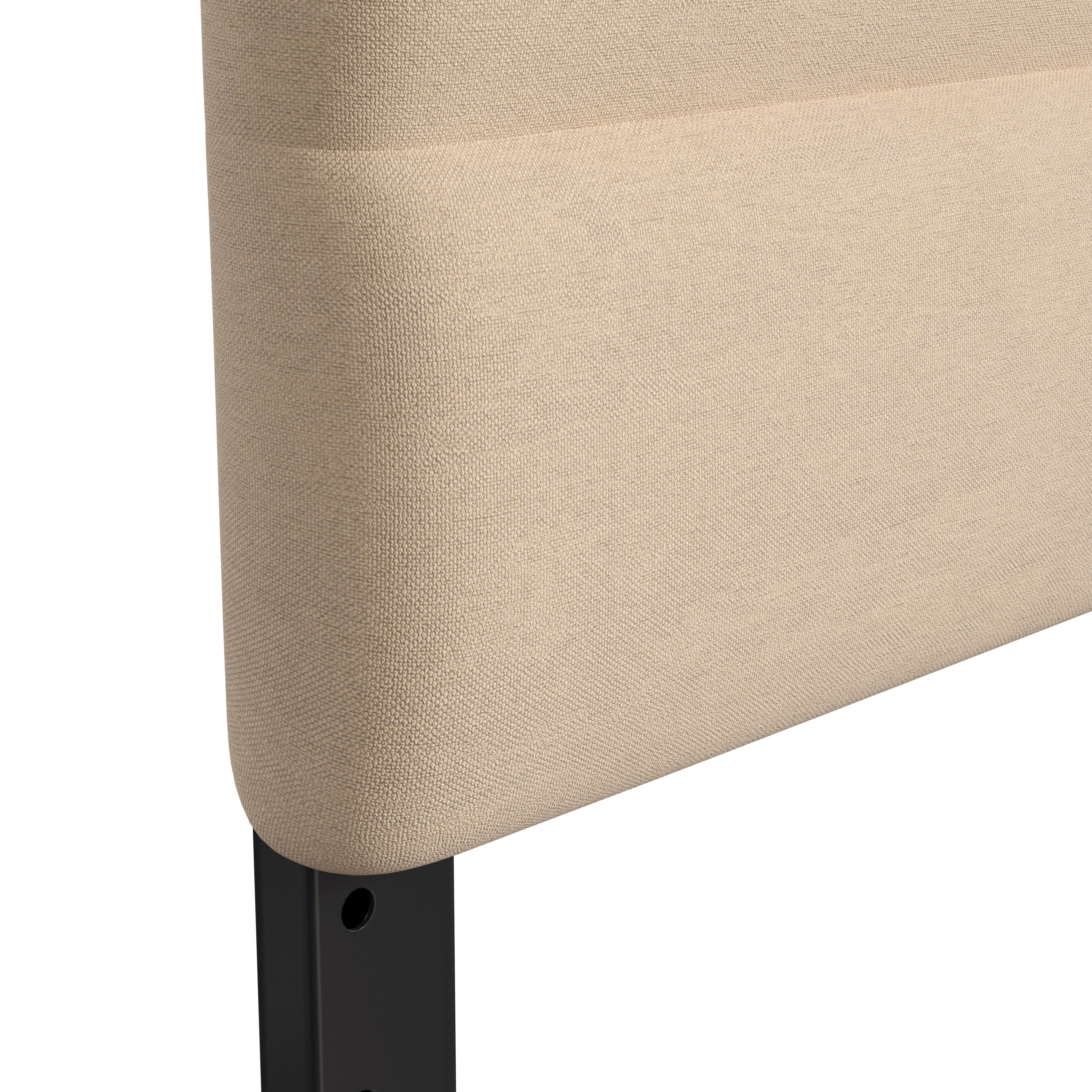 Paxton Full Channel Stitched Fabric Upholstered Headboard, Adjustable Height from 44.5" to 57.25" - Cream