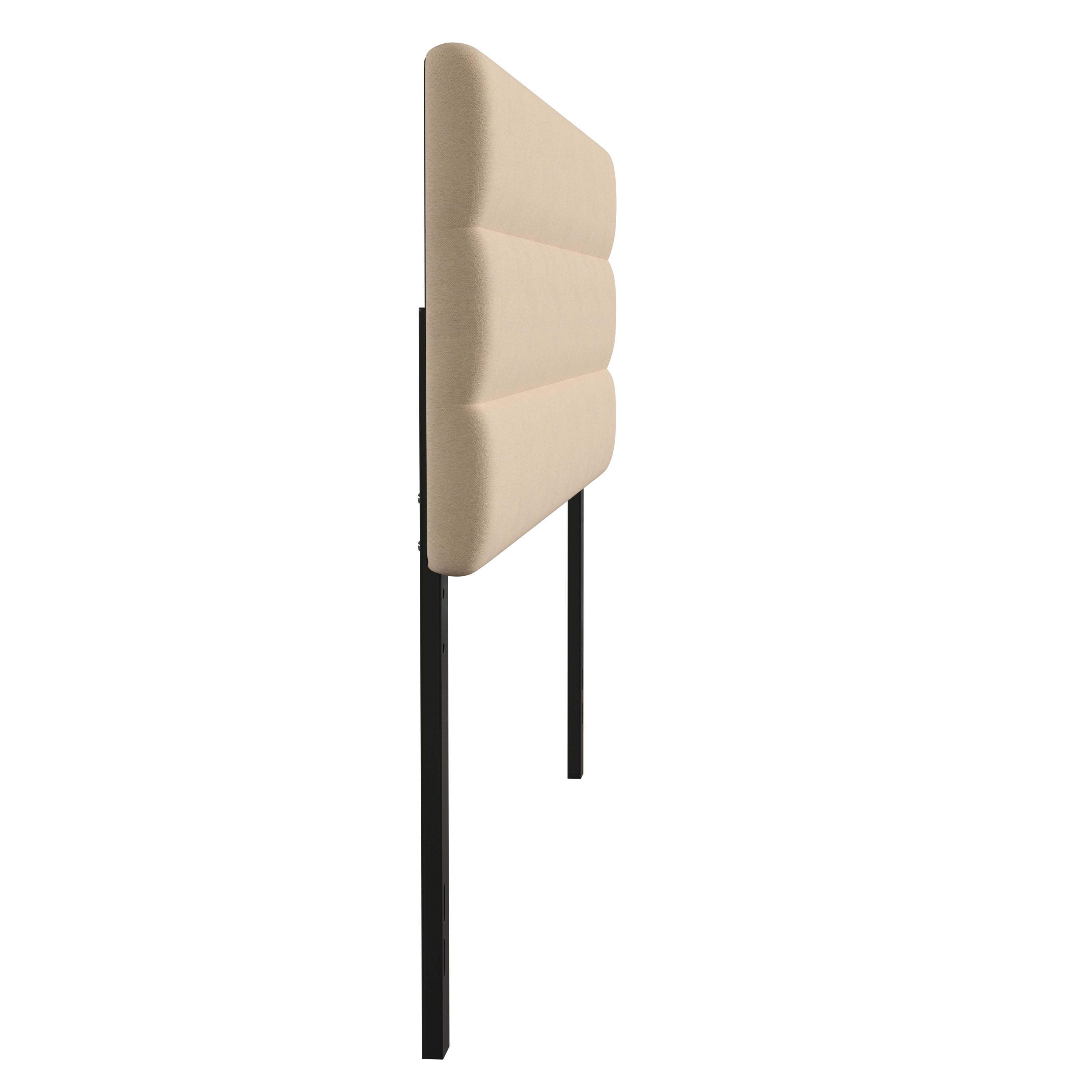 Paxton King Channel Stitched Fabric Upholstered Headboard, Adjustable Height from 44.5" to 57.25" - Cream