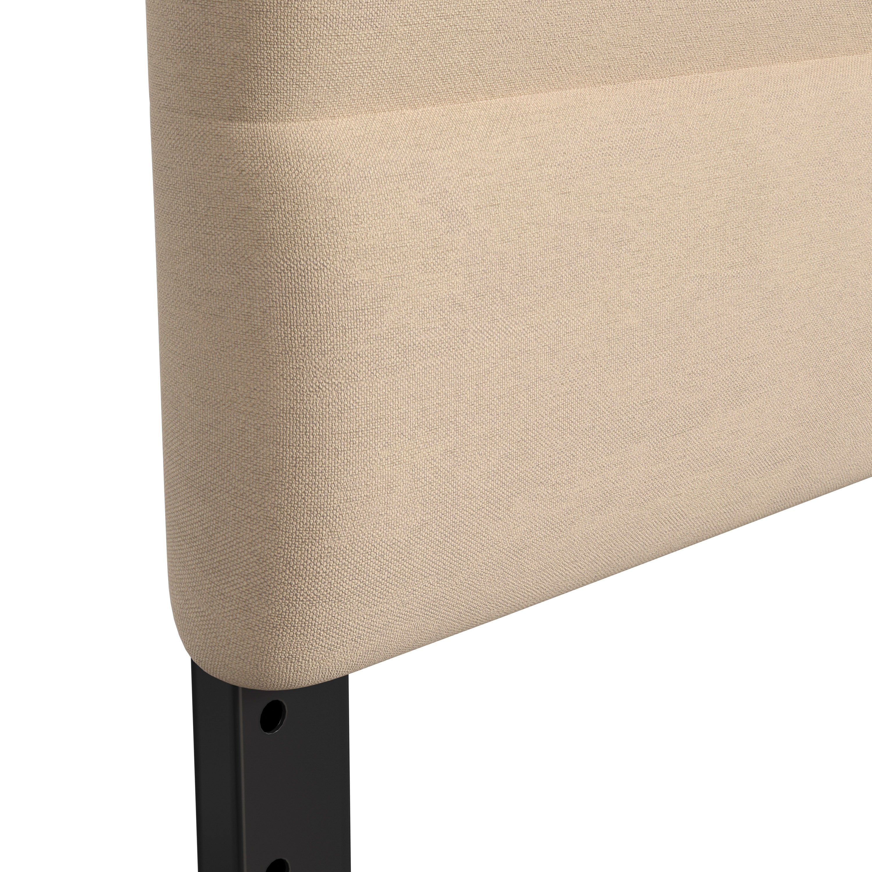 Paxton King Channel Stitched Fabric Upholstered Headboard, Adjustable Height from 44.5" to 57.25" - Cream