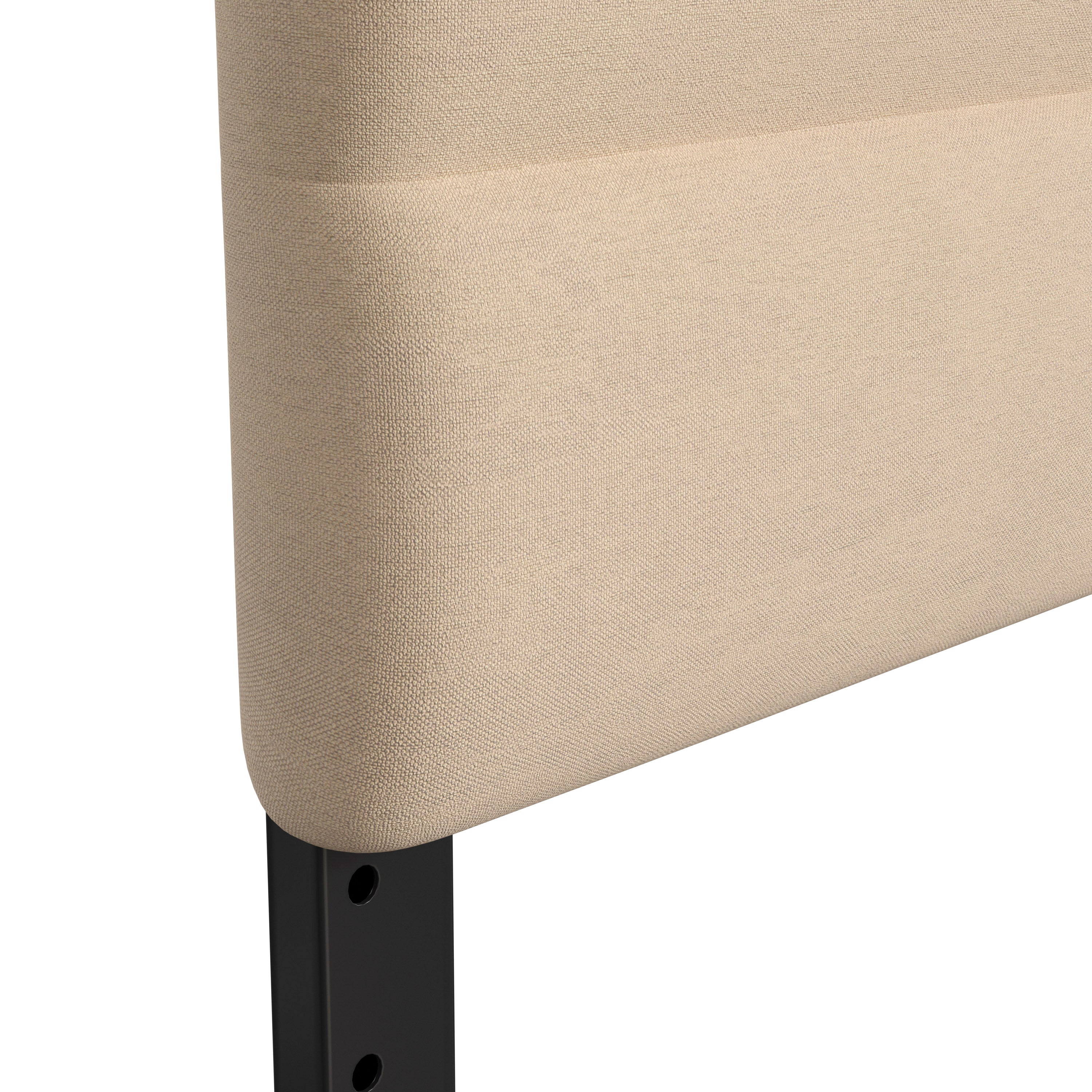 Paxton Queen Channel Stitched Fabric Upholstered Headboard, Adjustable Height from 44.5" to 57.25" - Cream