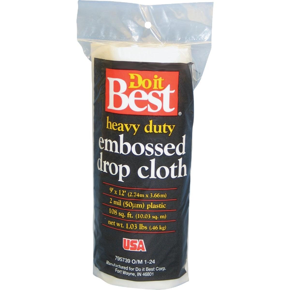 Embossed Plastic 9 Ft. x 12 Ft. 2 mil Drop Cloth