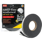 3/4" W x 5/16" T x 10' L Black Foam Weatherstrip Tape