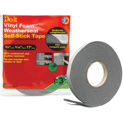 3/4" W x 3/16" T x 17' L Charcoal Foam Weatherstrip Tape