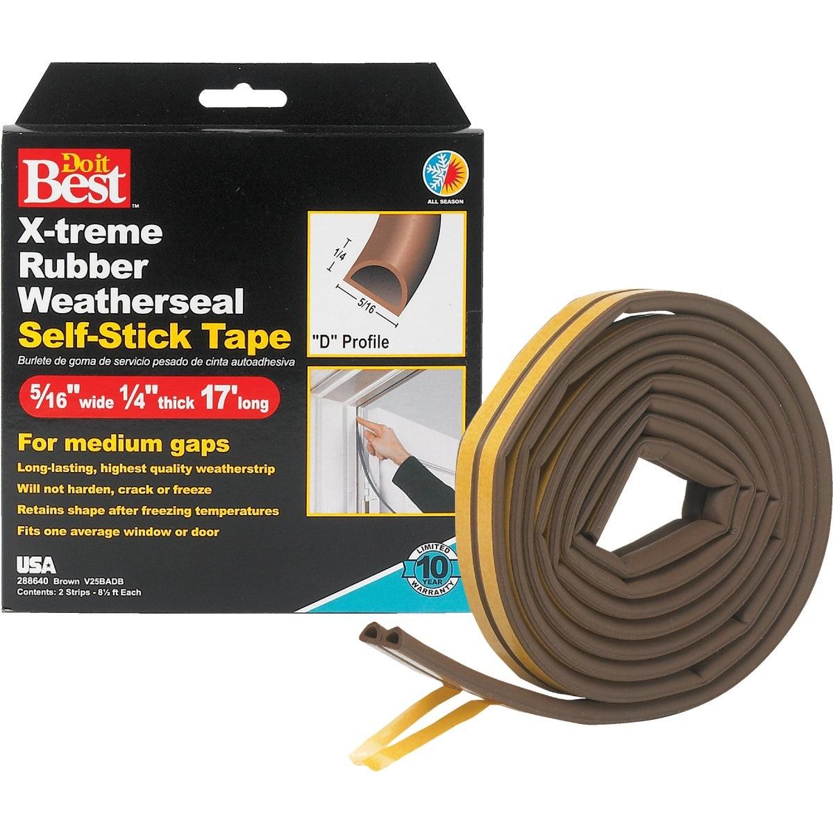 Brown 17' 5/16" Rubber Weatherstrip