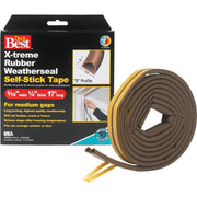 Brown 17' 5/16" Rubber Weatherstrip