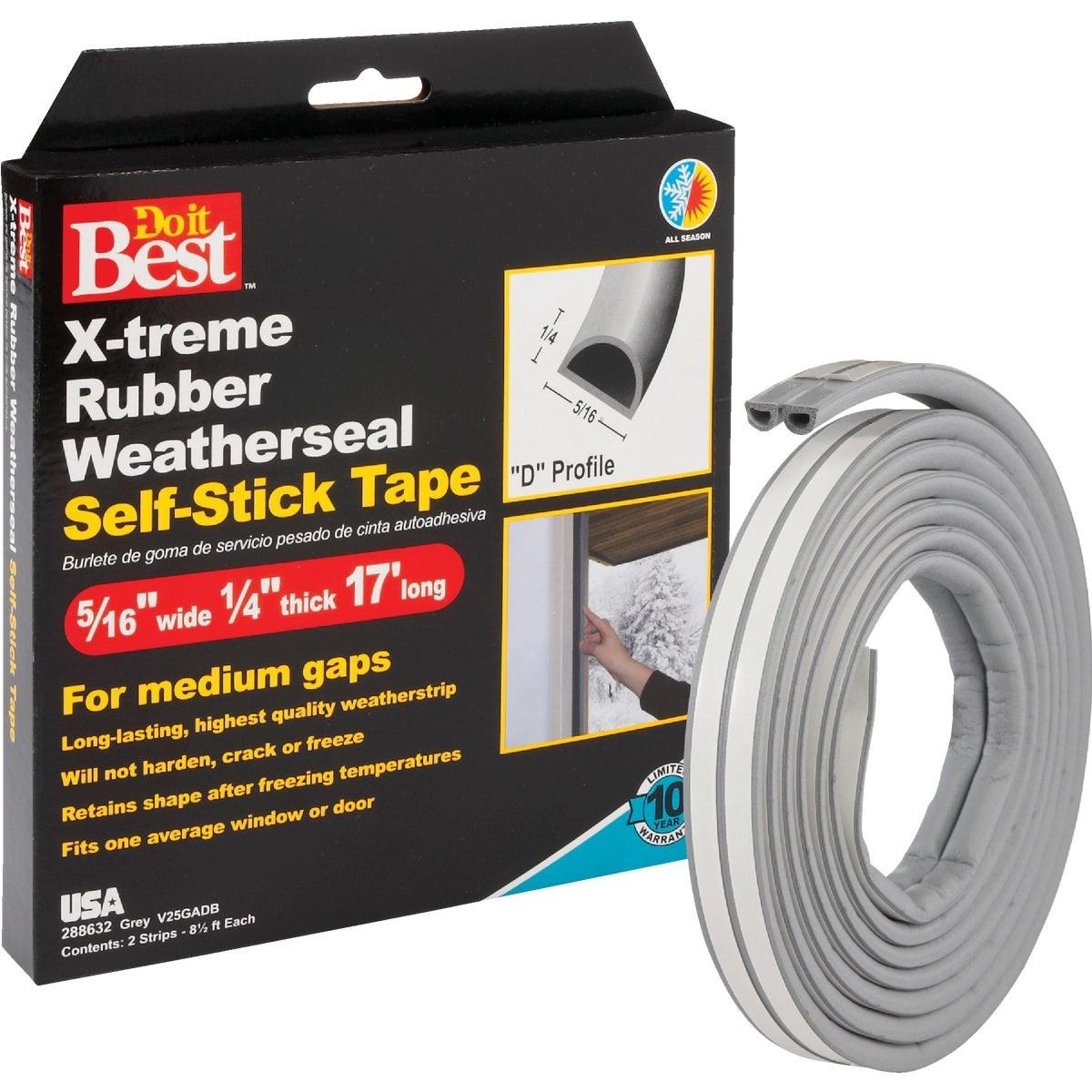 Grey 17' 5/16" Rubber Weatherstrip