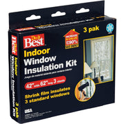 42 In. x 62 In. Indoor Shrink Film Window Kit, (3-Pack)