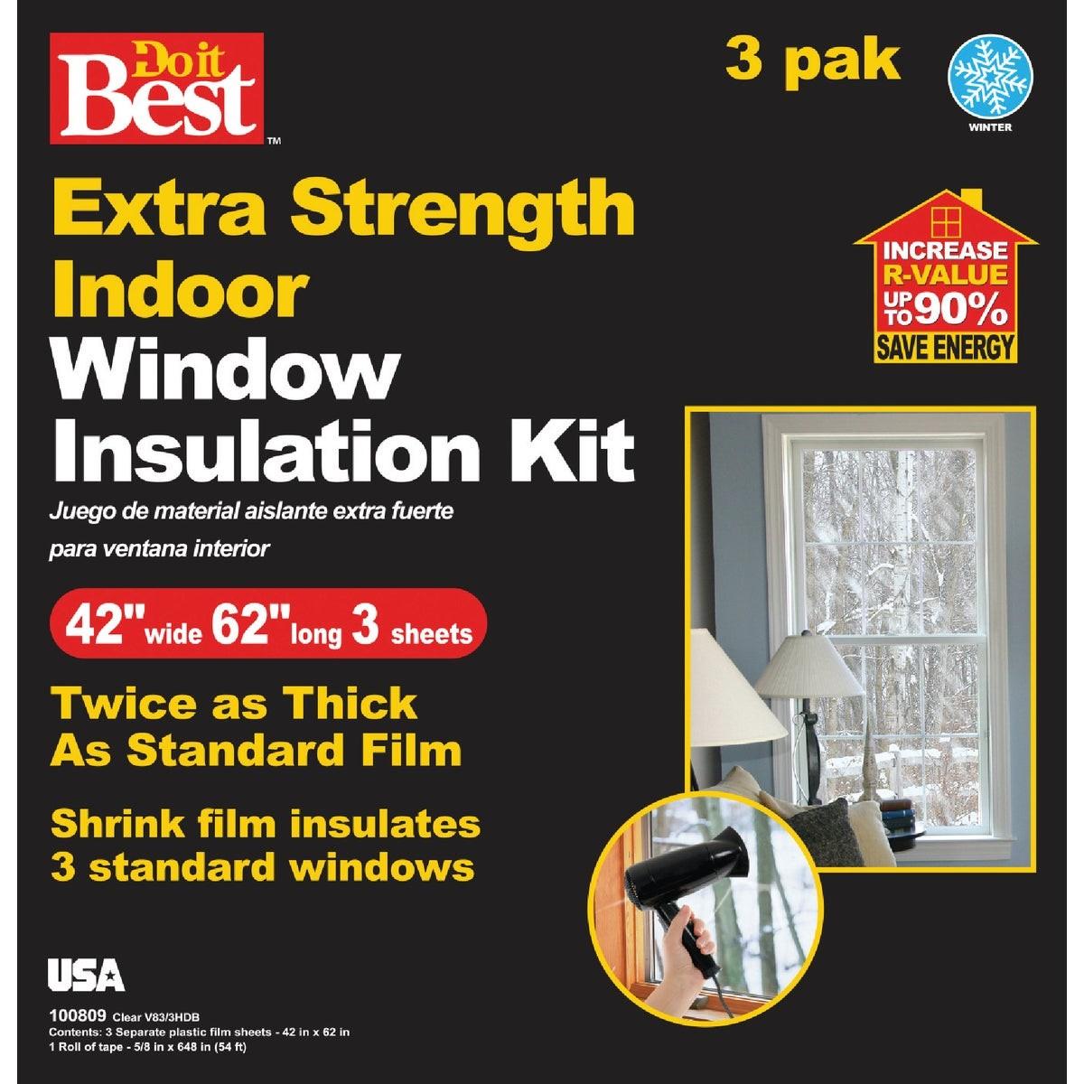 42 In. W. x 62 In. L. Indoor Shrink Window Film (3-Sheets)