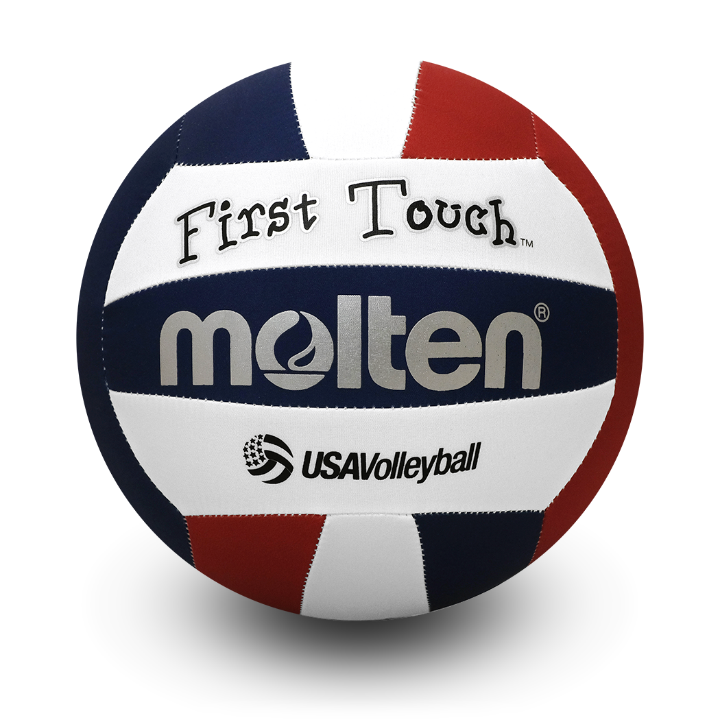 Training Volleyball Soft Cloth And Foam Cover, Lightweight 5.0 Ounces, Red/White/Blue