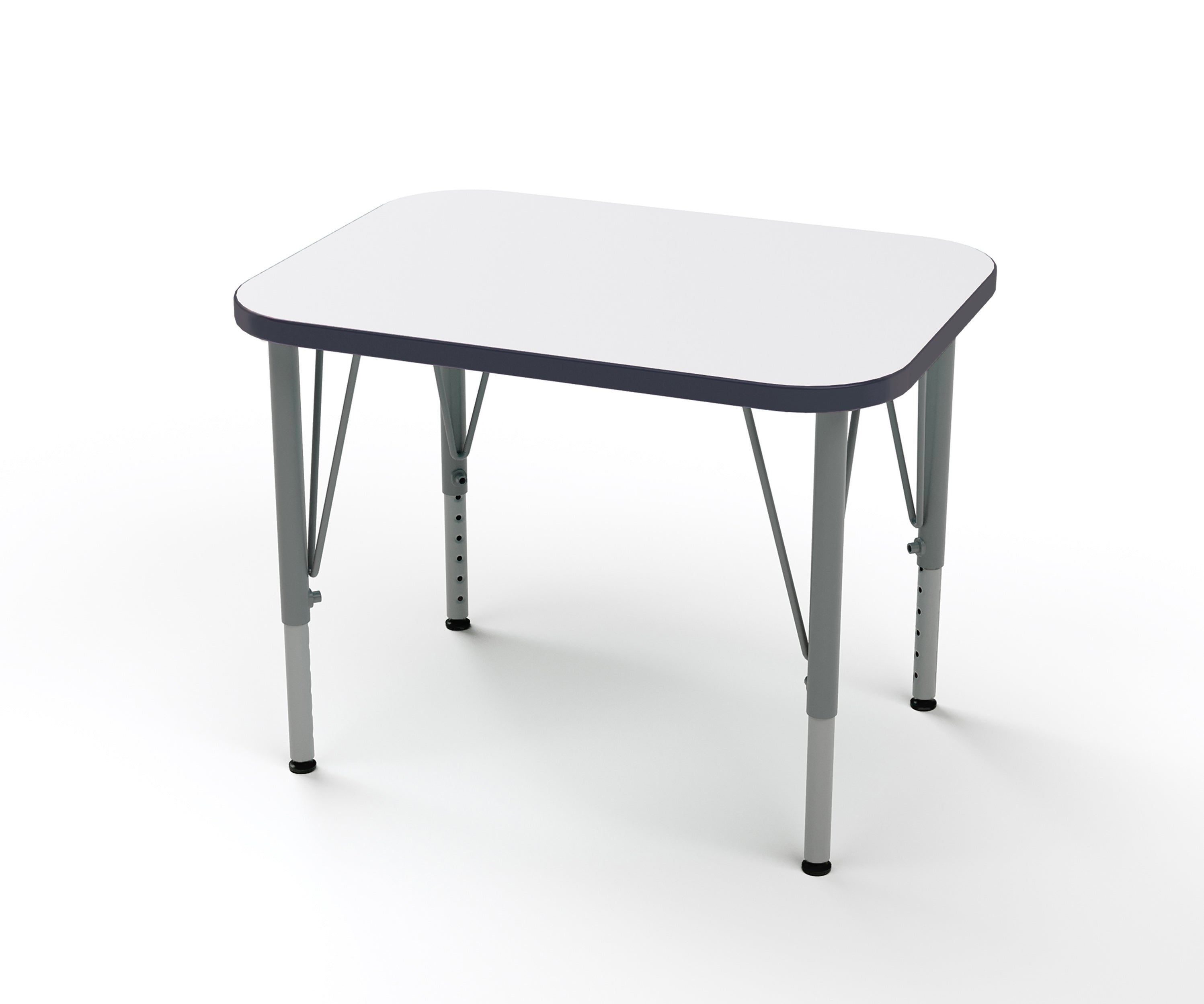 Rectangle Desk, Large, Short, White, Midnight Velvet, 14-23"H x 32"W x 24"D