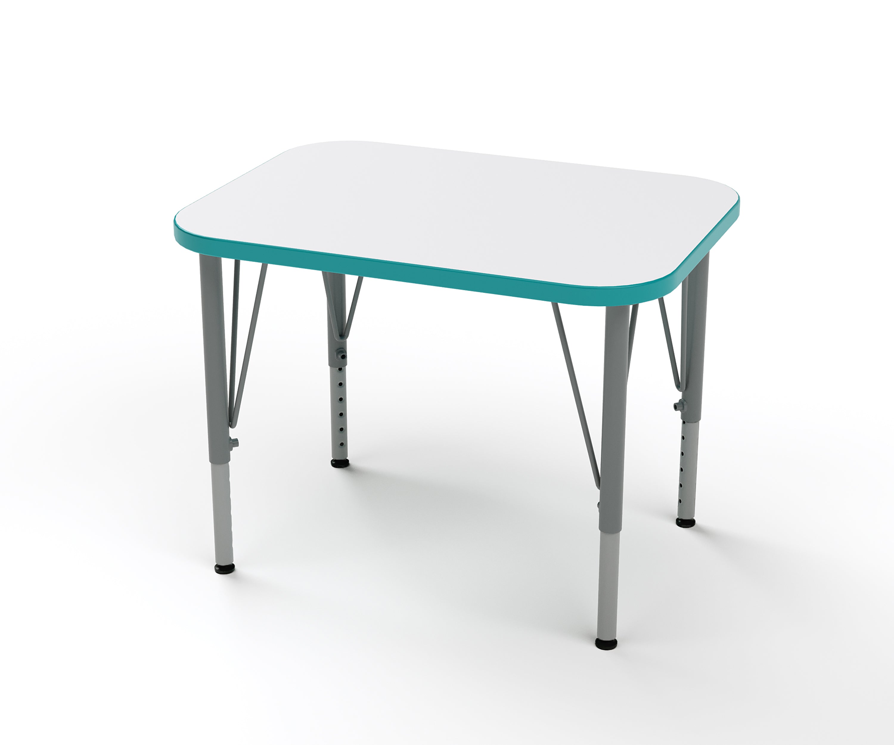 Rectangle Desk, Large, Tall, Write On-Wipe Off, Ocean, 21-30"H x 32"W x 24"D