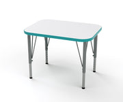 Rectangle Desk, Small, Short, White, Ocean, 14-23"H x 27"W x 20"D