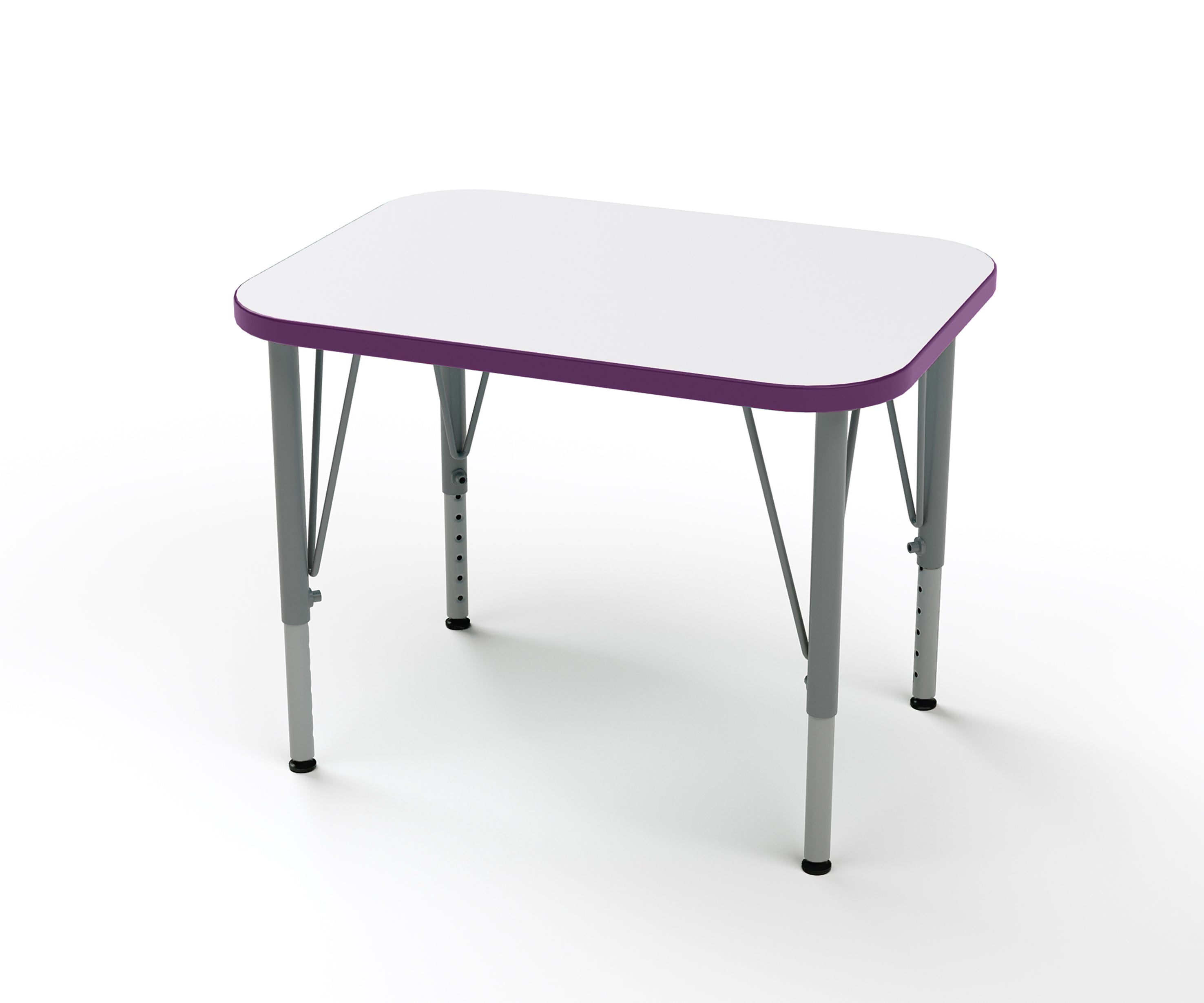 Rectangle Desk, Small, Tall, Write On-Wipe Off, Purple, 21-30"H x 27"W x 20"D
