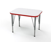 Rectangle Desk, Large, Tall, White, Red, 21-30"H x 32"W x 24"D