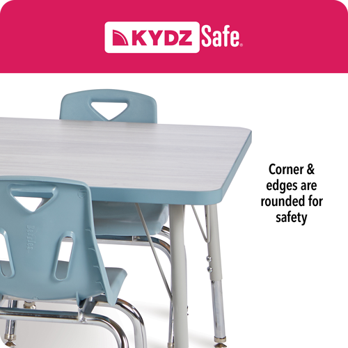 Berries® Rectangle Dry Erase Table - 24" x 36", E-height - Write-n-Wipe/Black/Black