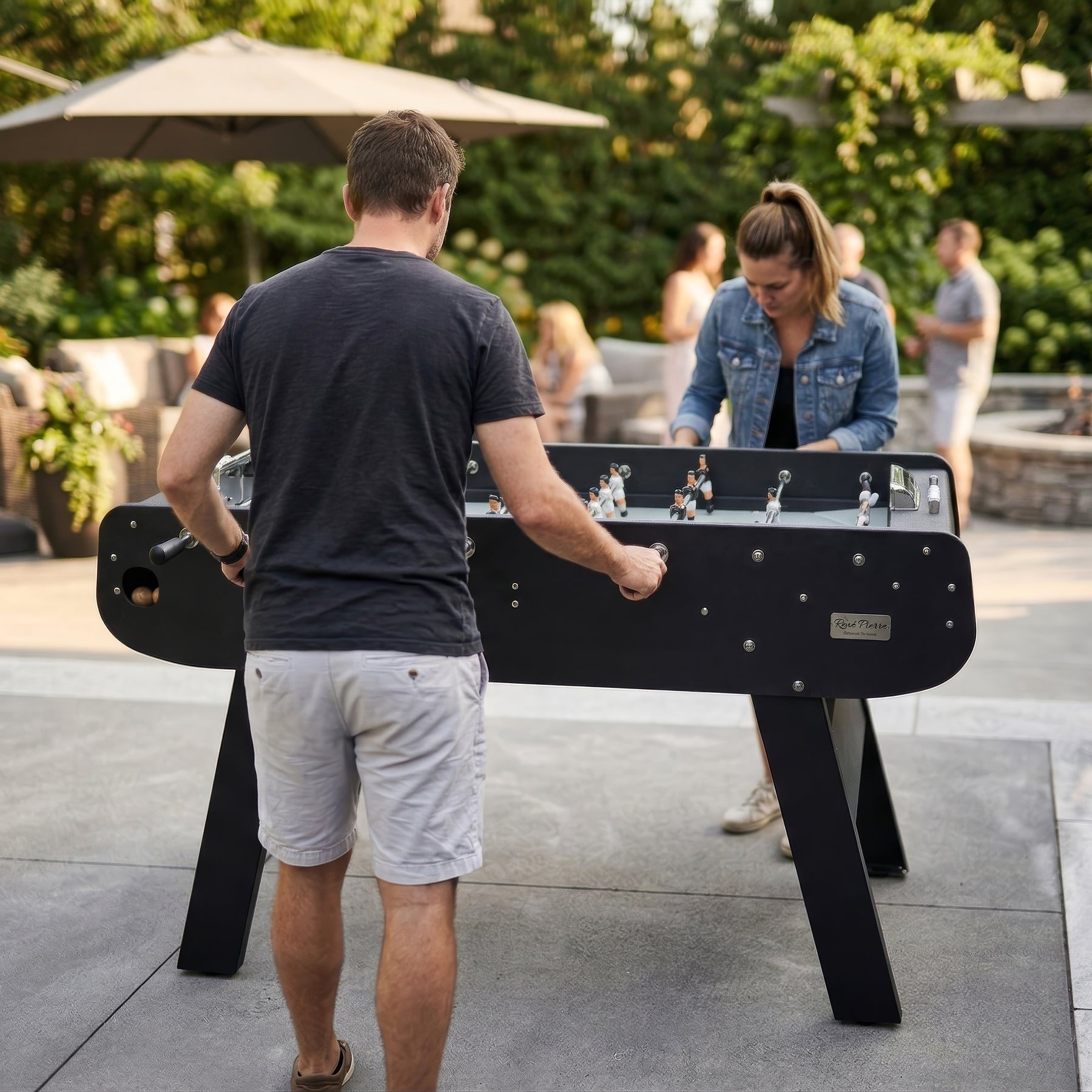 Tahiti Noir Outdoor Four-Player Foosball Table