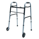 Lumex Everyday Walker with Wheels, Dual Release, Adult, Crimson Red, 1EA