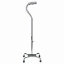 Lumex Silver Collection Low Profile Quad Cane, Aluminum, Standard Grip, Small Base (8" x 6")