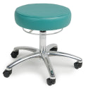 Physician Stool, 360 Degree Release, Aluminum Base, Dusty Blue