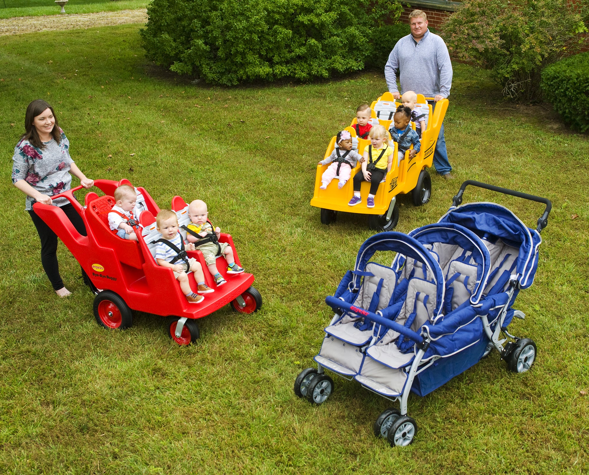 4 Passenger BYE BYE BUGGY Never Flat "Fat Tire" Red/Gray