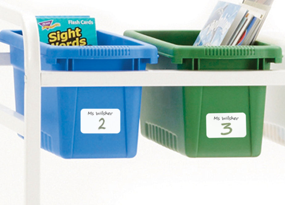 Book Browser Cart with 18 Small Tubs