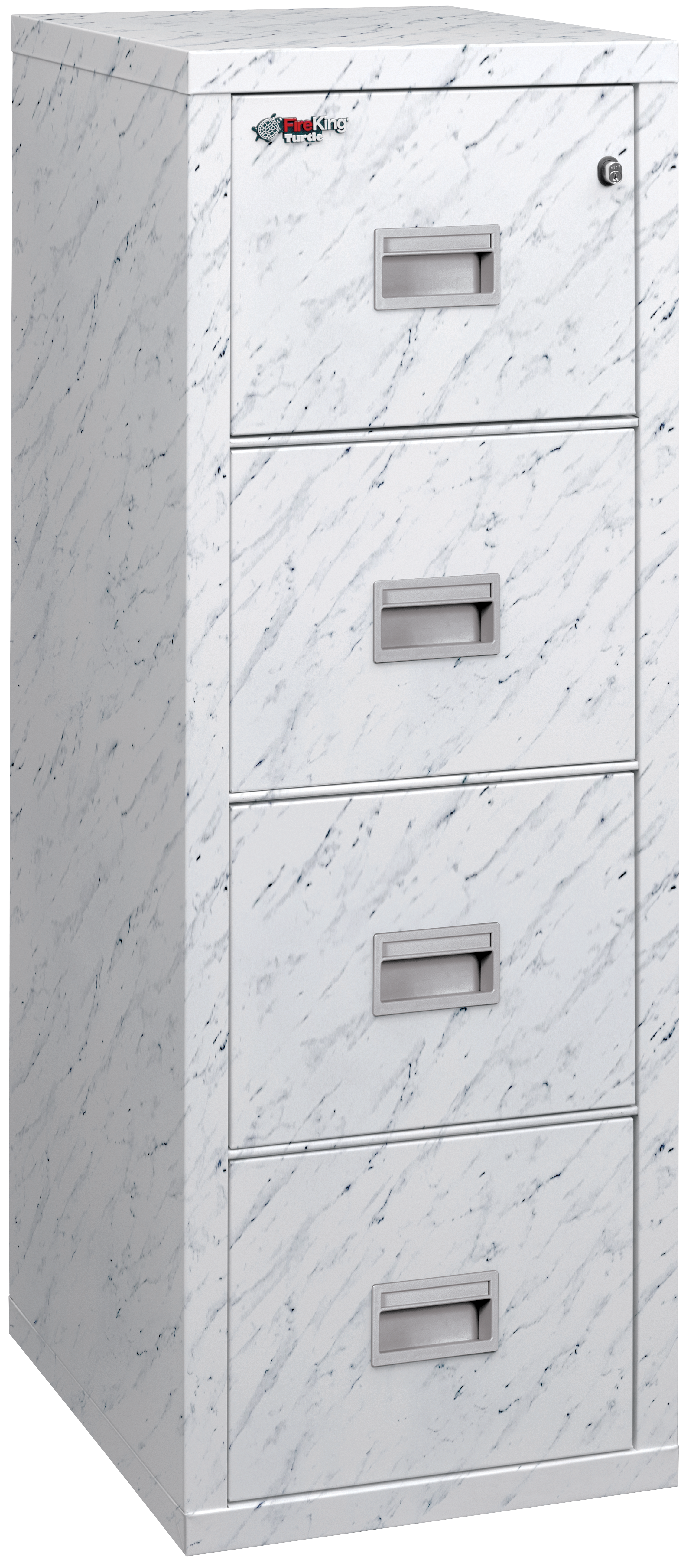 Fire Rated 4 drawer 22" depth letter/legal file cabinet (Calcutta Marble)