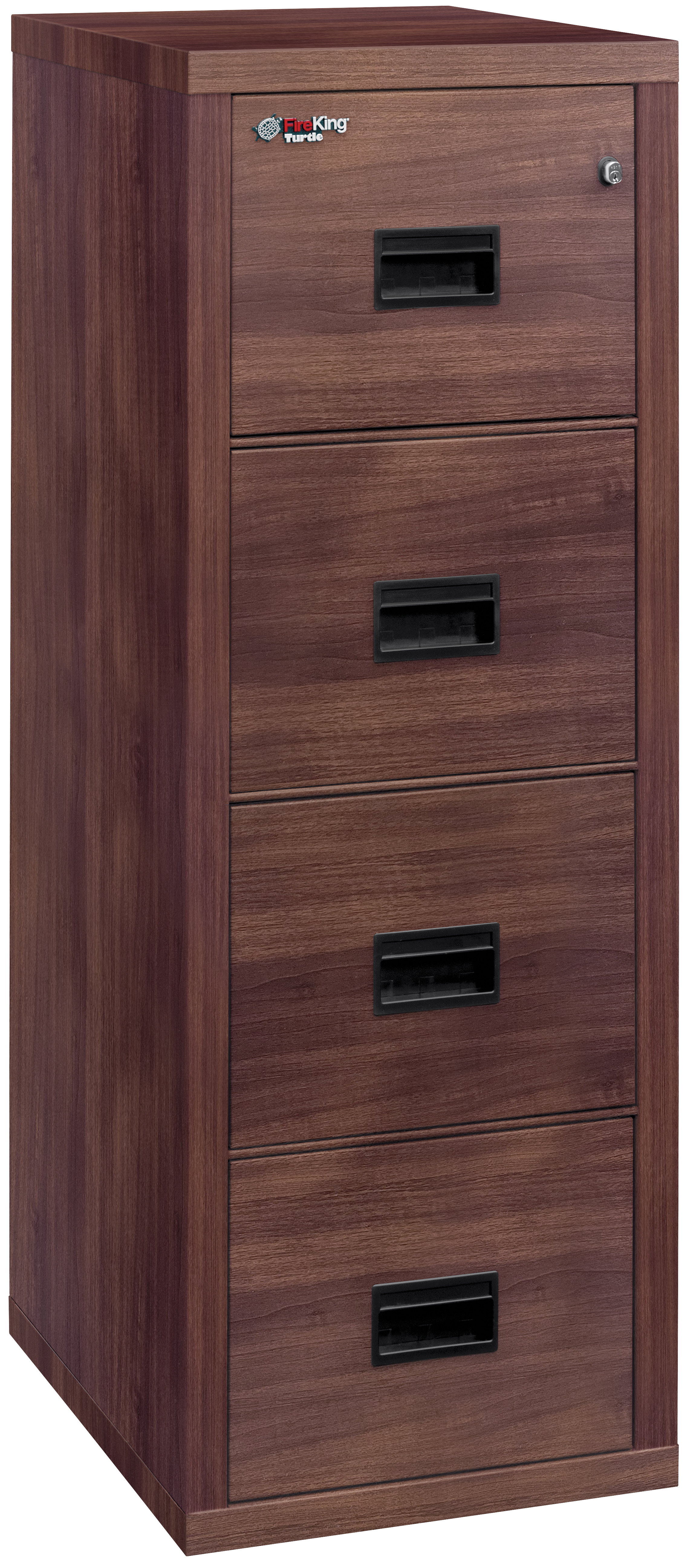 Fire Rated 4 drawer 22" depth letter/legal file cabinet (Light Walnut)