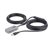 StarTech.com USB Extender Hub 10m USB 3.0 Extension Cable with 4-Port USB-a Hub Active/Bus Powered USB Repeater Cable Optional 20W Power Supply Includ