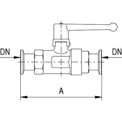 Two Way Ball Valve DN 16 KF