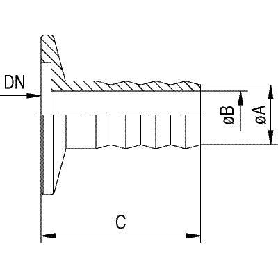 Adaptor Flange DN 16 KF / Shaft 12 mm