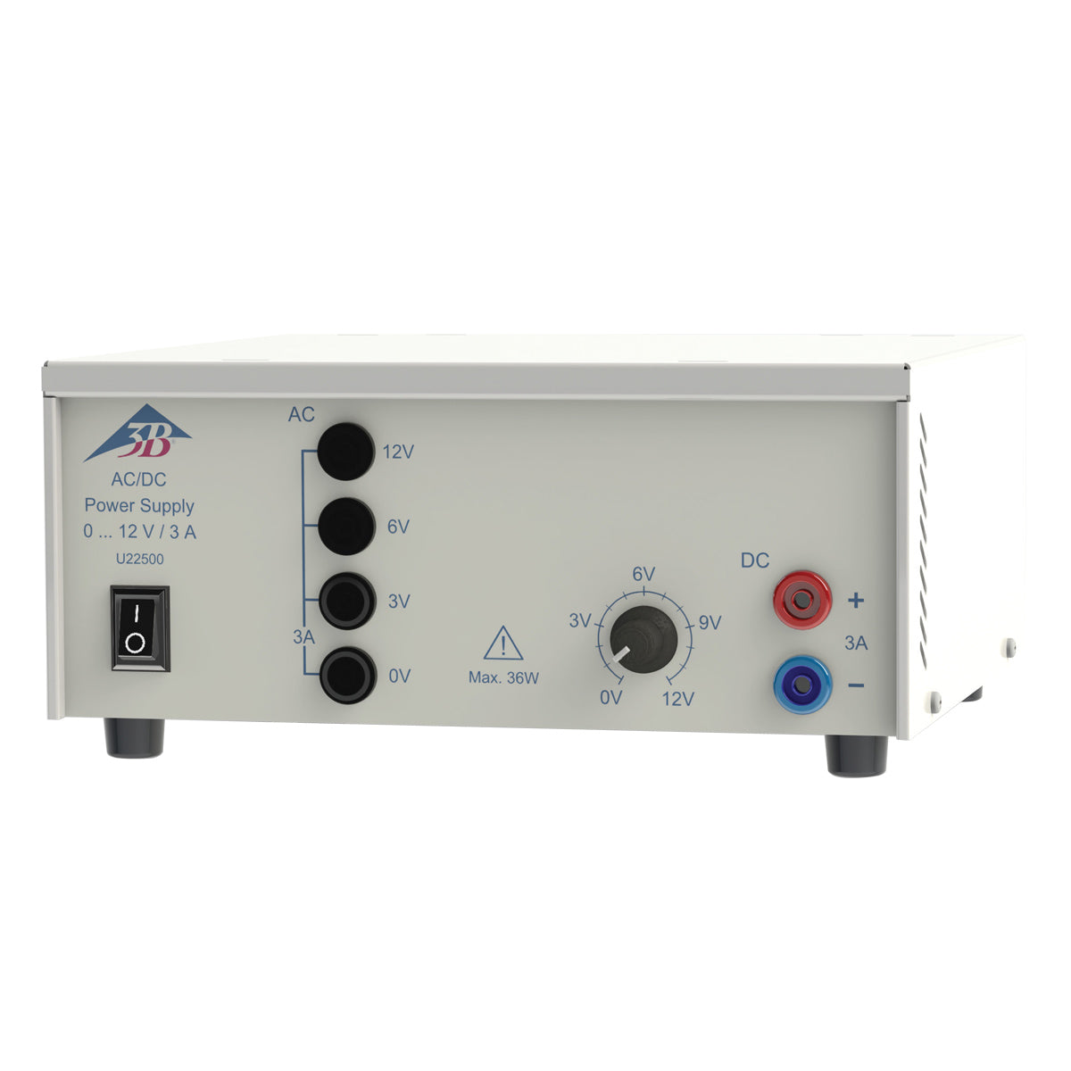 AC/DC Power Supply,
0 − 12 V, 3 A (115 V, 50/60 Hz)
