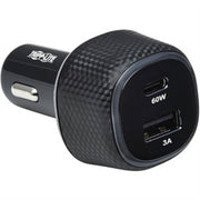 Tripp Lite by Eaton Dual-Port USB Car Charger 63W Max - USB-C PD 3.0 Up to 60W USB-A QC 3.0 Up to 18W