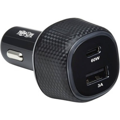 Tripp Lite by Eaton Dual-Port USB Car Charger 63W Max - USB-C PD 3.0 Up to 60W USB-A QC 3.0 Up to 18W