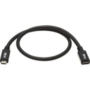 Eaton Tripp Lite Series USB-C Extension Cable (M/F) - USB 3.2 Gen 2 (10Gbps), Thunderbolt 3 Compatible, Black, 20 in. (0.5 m)