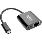 Eaton Tripp Lite Series USB-C to Gigabit Network Adapter with 60W USB-C PD Charging - Thunderbolt 3, Black