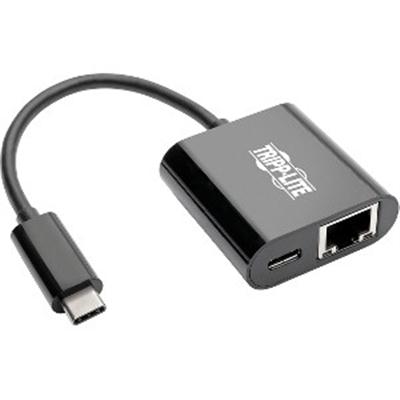 Eaton Tripp Lite Series USB-C to Gigabit Network Adapter with 60W USB-C PD Charging - Thunderbolt 3, Black