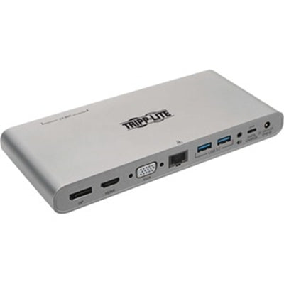 Eaton Tripp Lite Series USB-C Dock, Triple Display - 4K HDMI/DisplayPort, VGA, USB 3.x (5Gbps), USB-A/C Hub Ports, GbE, 100W PD Charging, EU/UK Power Supply