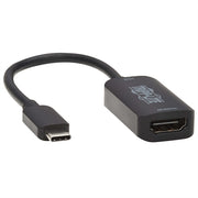Eaton Tripp Lite Series USB-C to HDMI Active Adapter Cable (M/F), 4K 60 Hz, HDR, 4:4:4, DP 1.2 Alt Mode, HDCP 2.2, Black, 6 in. (15.2 cm)