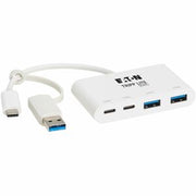 Eaton Tripp Lite Series 4-Port USB-C Hub - USB 3.2 Gen 2 (10 Gbps), 2 USB-A &amp; 2 USB-C Ports, Thunderbolt 3, White