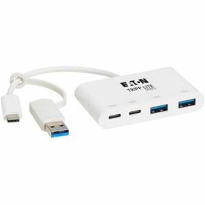 Eaton Tripp Lite Series 4-Port USB-C Hub - USB 3.2 Gen 2 (10 Gbps), 2 USB-A &amp; 2 USB-C Ports, Thunderbolt 3, White