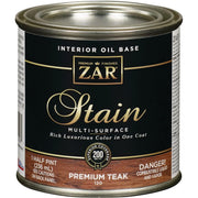 ZAR Oil-Based Wood Stain, Premium Teak, 1/2 Pt.