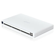 Ubiquiti UISP Switch Professional, 24 GbE RJ45 Ports, 16 with 27V Passive PoE Output, 4 10G SFP+ Ports, Color Touchscreen, Incl 2Yr Warr