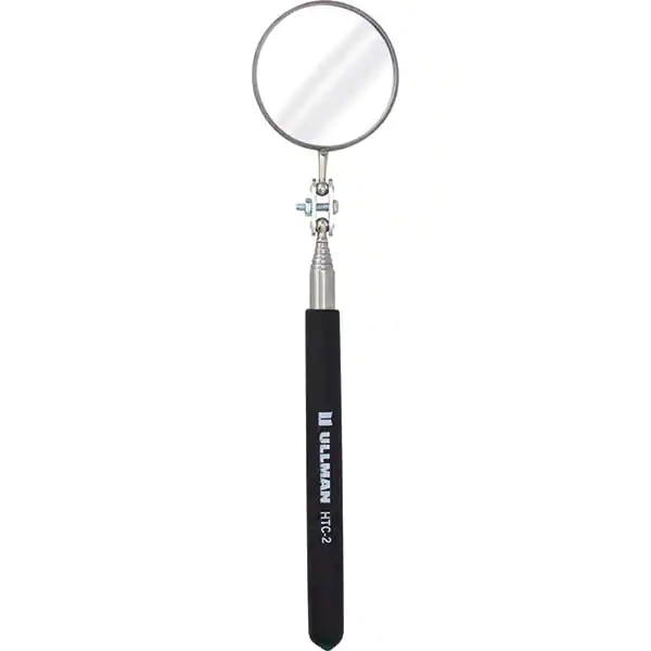 Telescoping Inspection Mirror, Round, 2-1/4 in dia, 6-1/2 in L to 36-3/8 in L