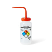 United Scientific® UniSafe™ Acetone Vented Wash Bottle, 500 mL, Pack of 6, LDPE, comes with 6