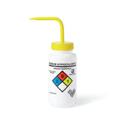 United Scientific® UniSafe™ Sodium Hypochlorite Vented Wash Bottle, 500 mL, Pack of 6, LDPE, comes with 6