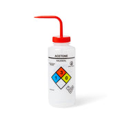 United Scientific® UniSafe™ Acetone Vented Wash Bottle, 1000 mL, Pack of 4, LDPE, comes with 4