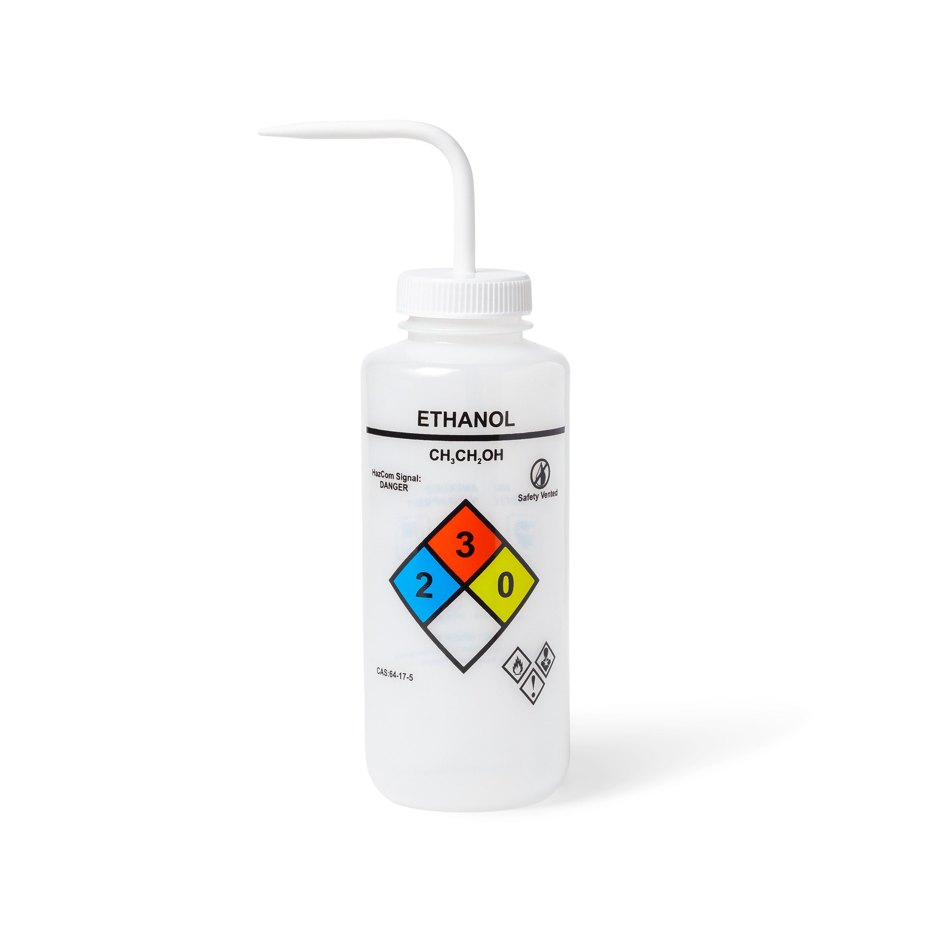 United Scientific® UniSafe™ Ethanol Vented Wash Bottle, 1000 mL, Pack of 4, LDPE, comes with 4