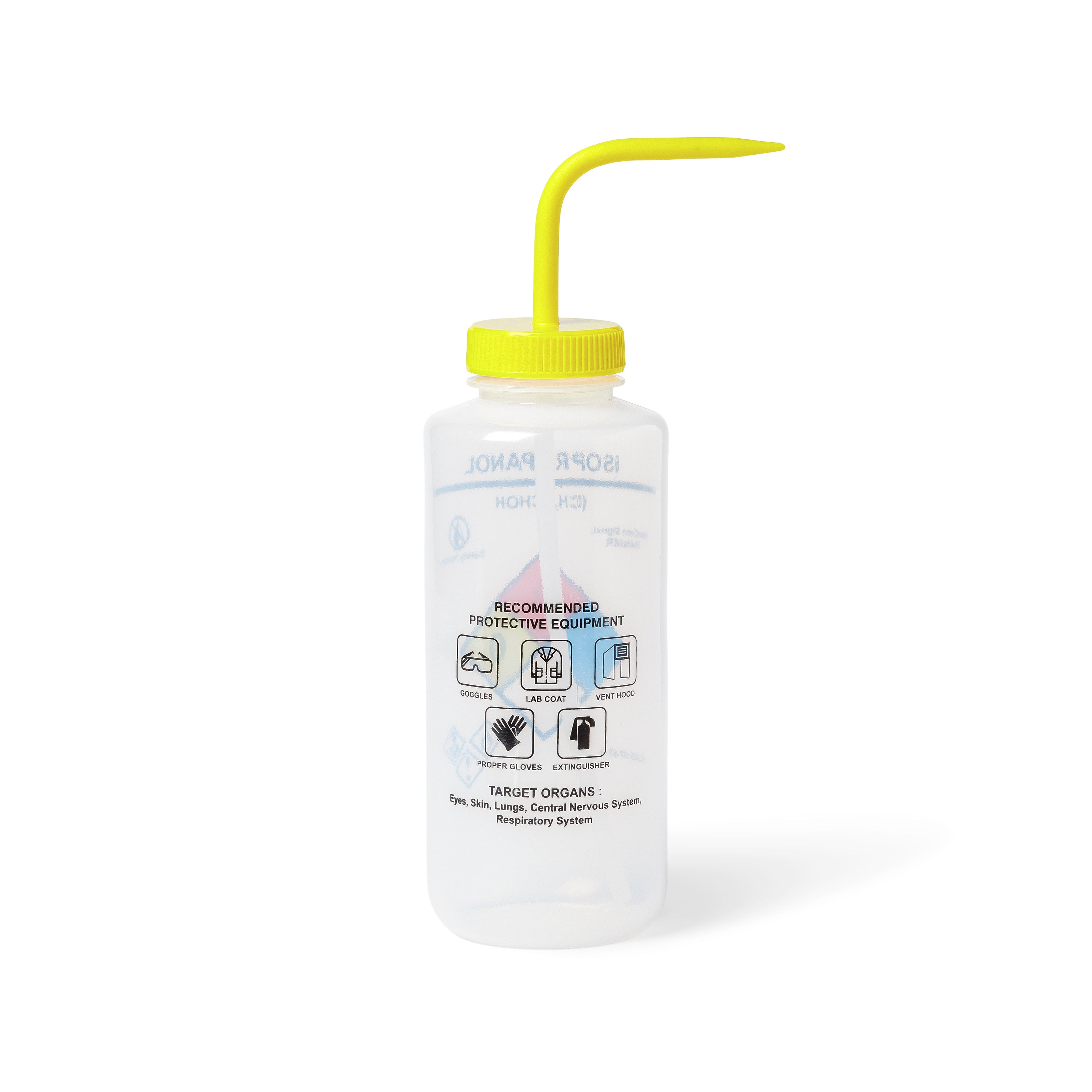 United Scientific® UniSafe™ Isopropanol Vented Wash Bottle, 1000 mL, Pack of 4, LDPE, comes with 4