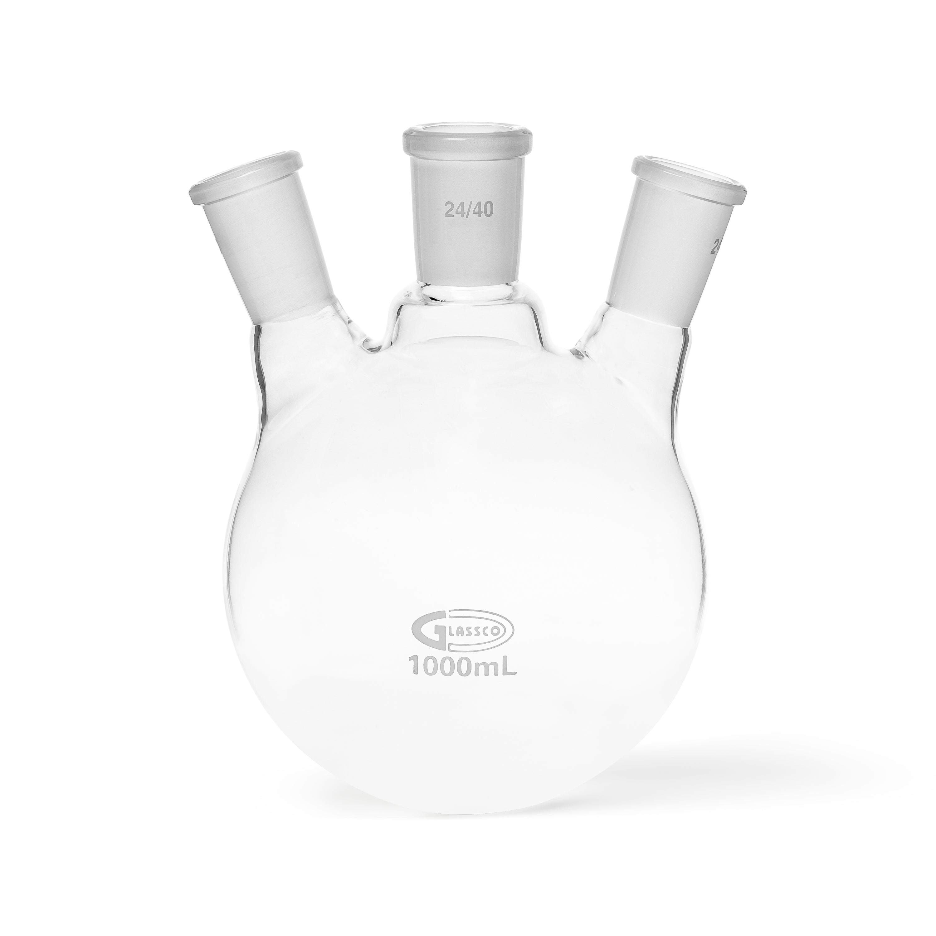 United Scientific® Flask Round Bottom, 3 Neck, Angular, Capacity 1000 mL, Center Socket 24/40, Side Sockets 24/40
