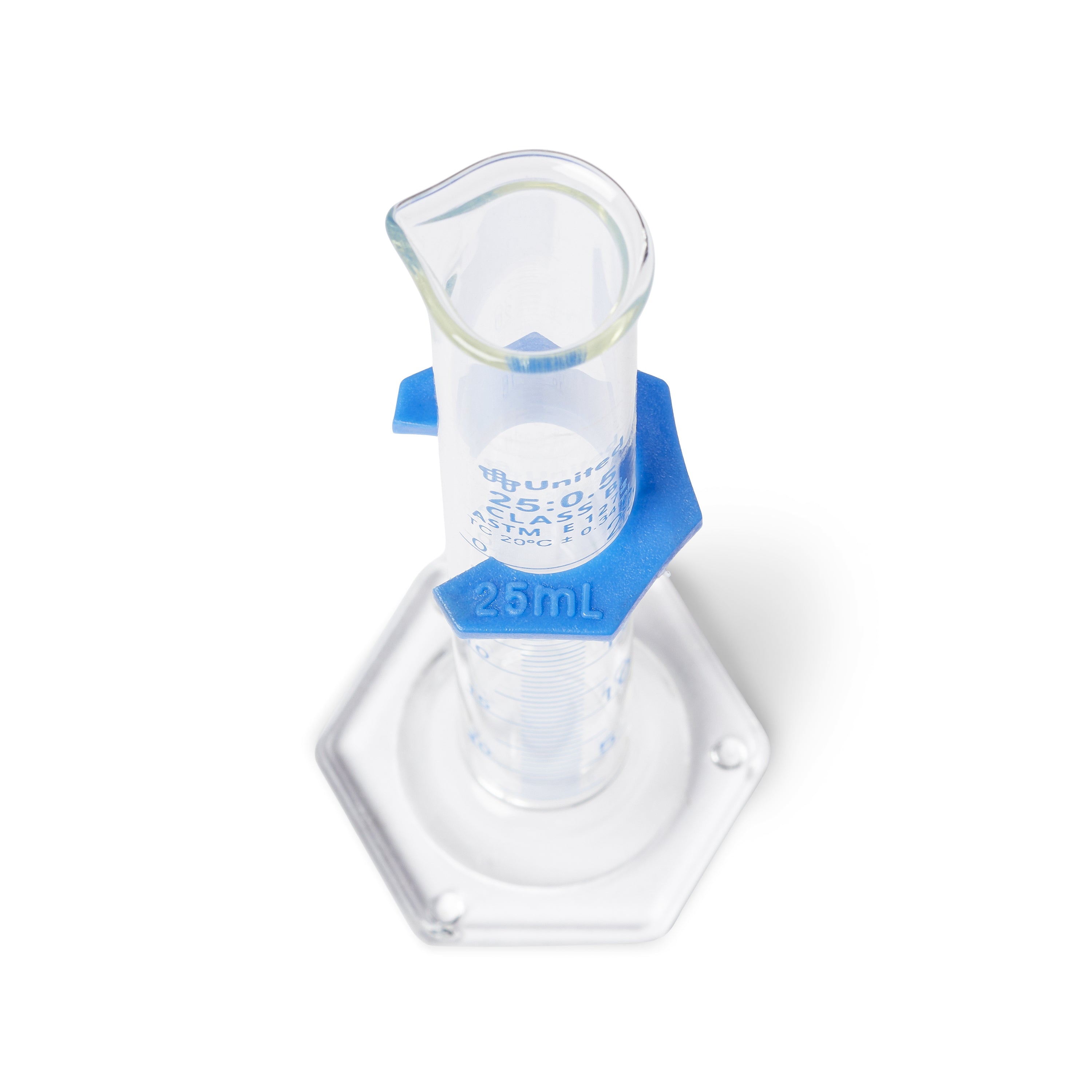 United Scientific® Graduated Cylinders, Double Scale, Borosilicate Glass, 25 mL, Class B, comes with 2